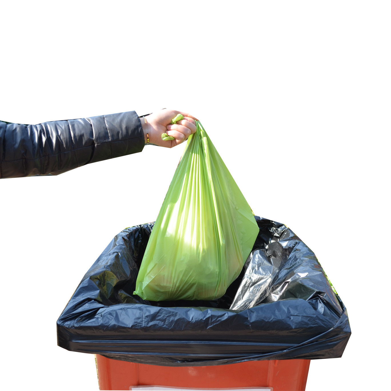 Kitchen Rubbish Liners PLA Bags , 44x44cm 24 Micron Compost Bags For Food Waste