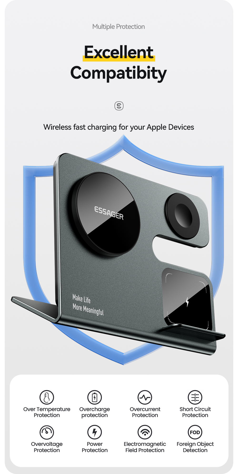 OJD-119 Series Fantasy 3 in 1 Wireless Charger PD Phone and Watch Charging Station