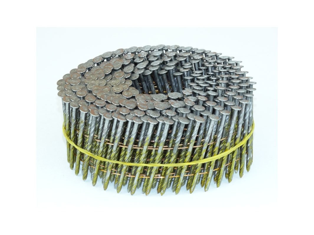 Weld Wire Collated Coil Nails Round Head Galvanised 15 Degree 2.5 x 57mm For Fencing