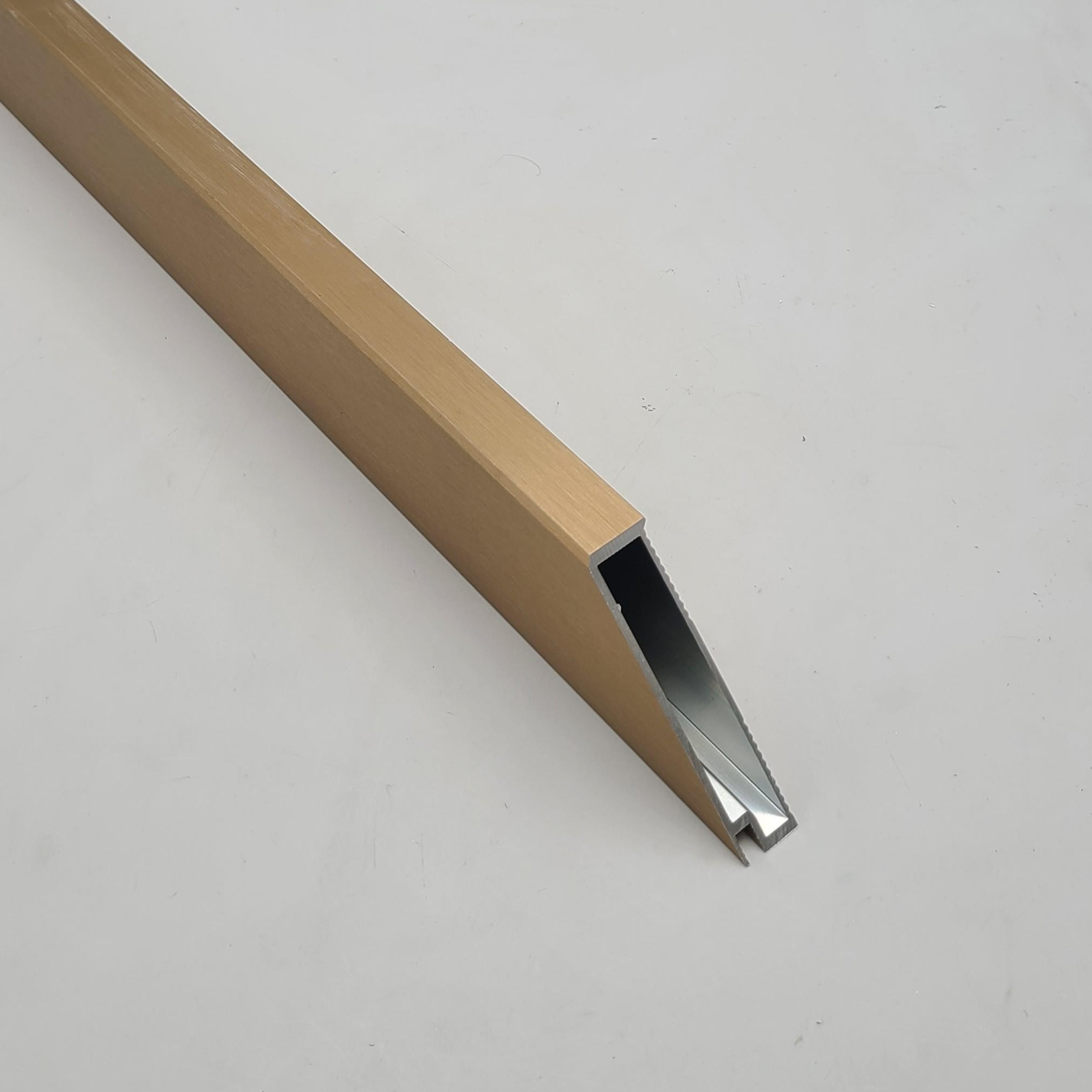 6060 Aluminum Extrusion Decorative Frame For Wine Cabinet Golden