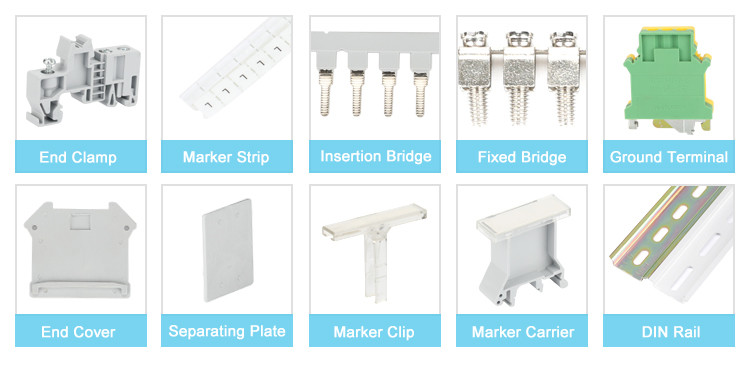 JUK 1.5N Power Terminal Block , Power Distribution Terminal Block DIN Mount Type