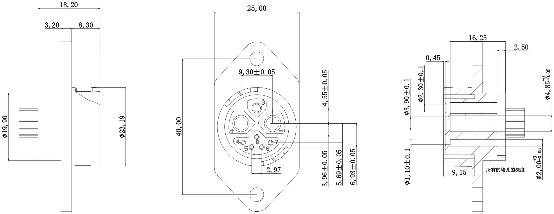 Quick Lock EBIKE Connector M25 2+1+5 Waterproof Plug New Energy Lithium Ion Battery Connector