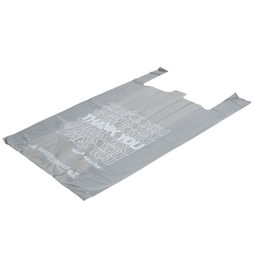 Gray Colour Thank You Plastic Shopping Bags High Durability 18" X 8" X 32"