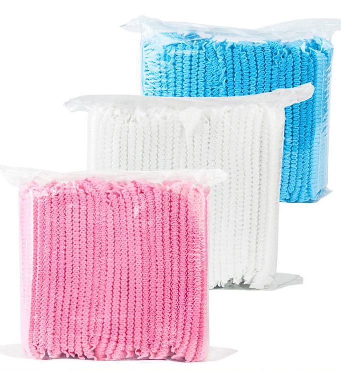 18&quot; 21&quot; 10GSM 12GSM White Blue Pink Red Green Purple Black Disposable Nonwoven PP Single Double Elastic Clip Strip Bouffant Hairnet Mob Cap