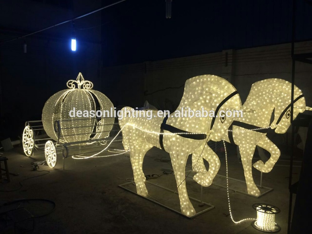 Led christmas horse carriage cinderella carriage