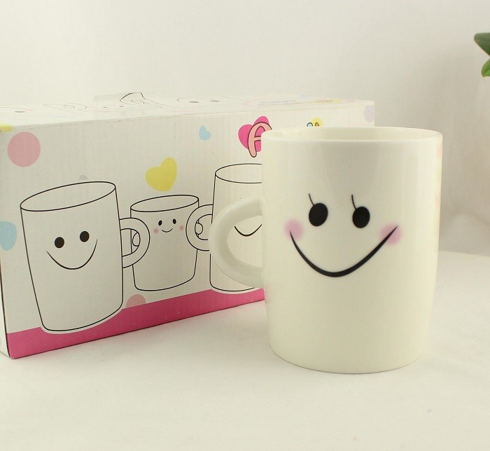 Logo And Shape changing color Personalized Kids Mugs With Handle And Spoon