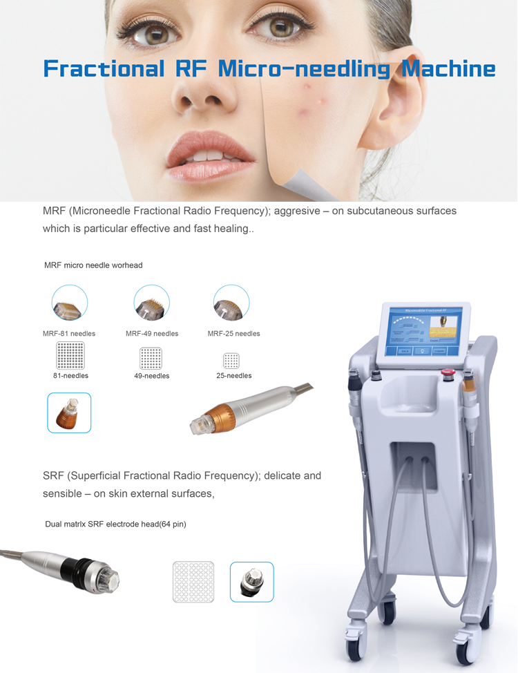 2018 latest 2 handle micro needle therapy system infini fractional rf microneedle machine