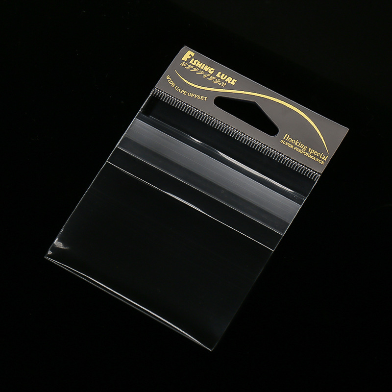 Transparent Header Card Cellophane Self Adhesive Packing OPP Bag for Fishing Hooks