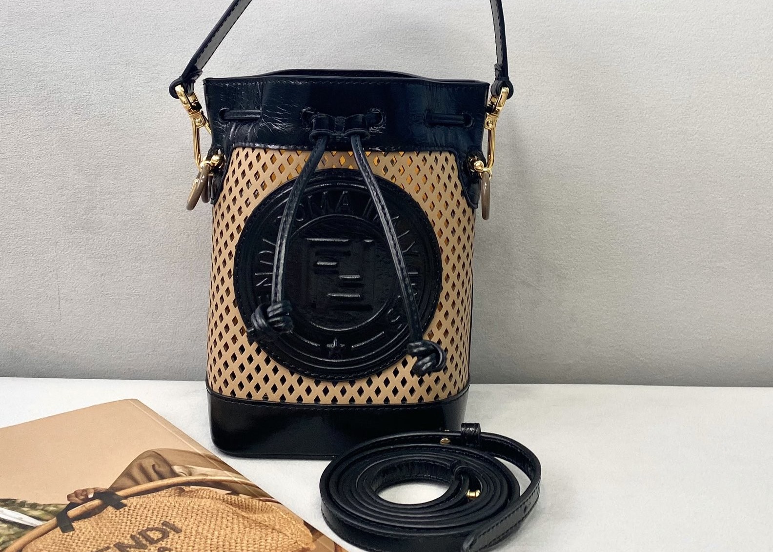 Girls Cute 12cm Hollow Out Bag , Leather Shoulder Bucket Bag