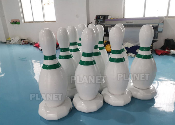 CE PVC Tarpaulins Inflatable Bowling Pins Set Game With Zorb Ball