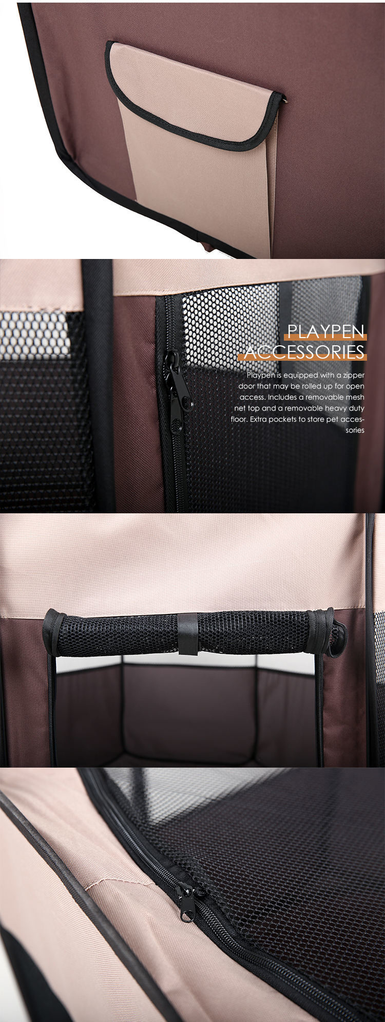 34"X43''X17.5" Custom Color Outdoor Soft Foldable Pet Portable Playpen