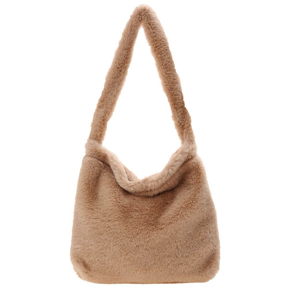 2022 Wholesale Leopard Print Bags For Women Soft Plush Shoulder Bags Female Large Capacity Travel Bag Winter Warm Fluffy Totes