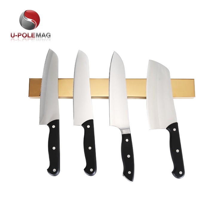 Outdoor Room Space Release Golden Color Titanium Magnetic Knife Bar 400x45x15mm Size