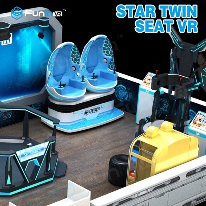 1.2KW 360 Degree Motion 9d VR Simulator Cinema Two Egg Seats for Theme Park