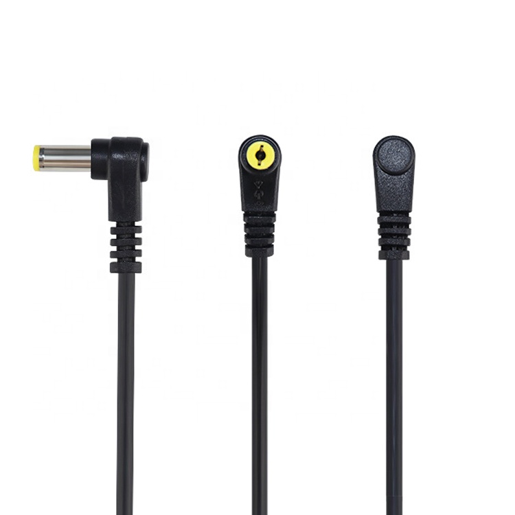 90 Degree Angle Male DC 2.1x5.5 Barrel Jack to Open Stripped Tinned Wire Bare End Cable