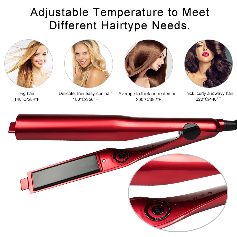 PTC Heating 2 In 1 Ceramic Curling And Straightening Iron Professional