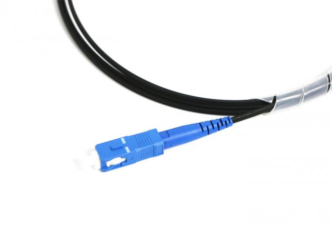 FTTH Drop Fibre Optic Pigtails With Black LSZH Jacket For Indoor / Outdoor 0