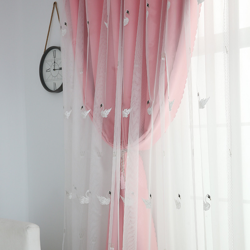 Linen Blackout White Curtain Sheer Fabric 52*84inch 100% Polyester