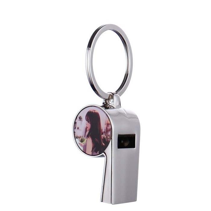Creative DIY Gift Sublimation Whistle With Keychain For Sublimation Photos Printing