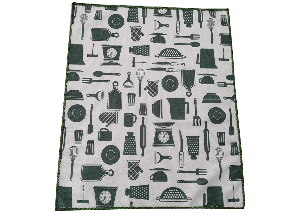 Kitchen Dish Cloths Stock Designs Microfiber Printed Tea Towel