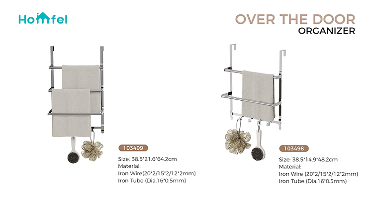 Stainless Steel Over Door Towel Rack With Versatile Functionality 38.5*14.9*48.2cm