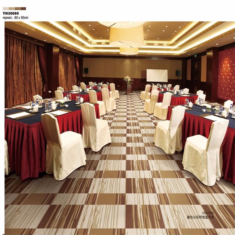 Modern ceramic tile pattern printed wall to wall carpet for school