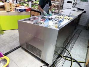 China Butcher Shop Fruit Store Deli Food Display Cooler Chiller  Flip Or Non - Flip Cover SS on sale