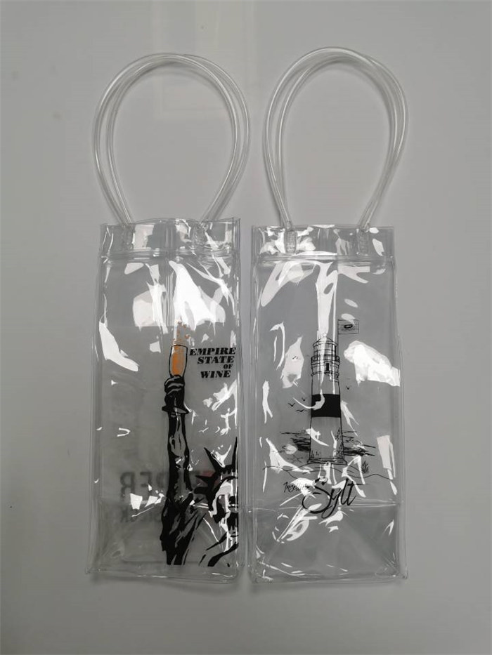 Waterproof PVC Transparent Bag Plastic Ice Bag With Handle Eco Friendly