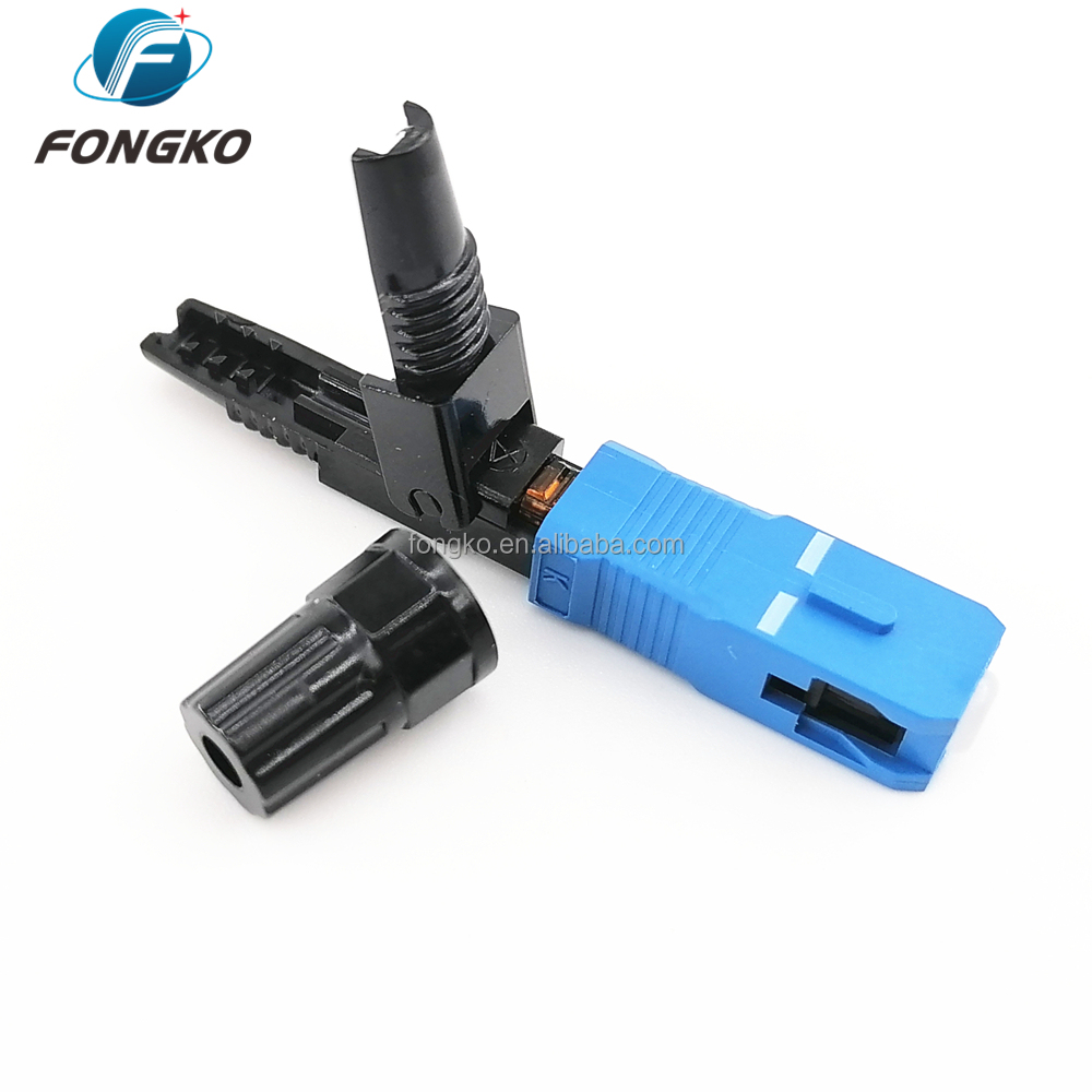 SC UPC Fiber Optic Fast Connector For FTTH Drop Cable Field Termination