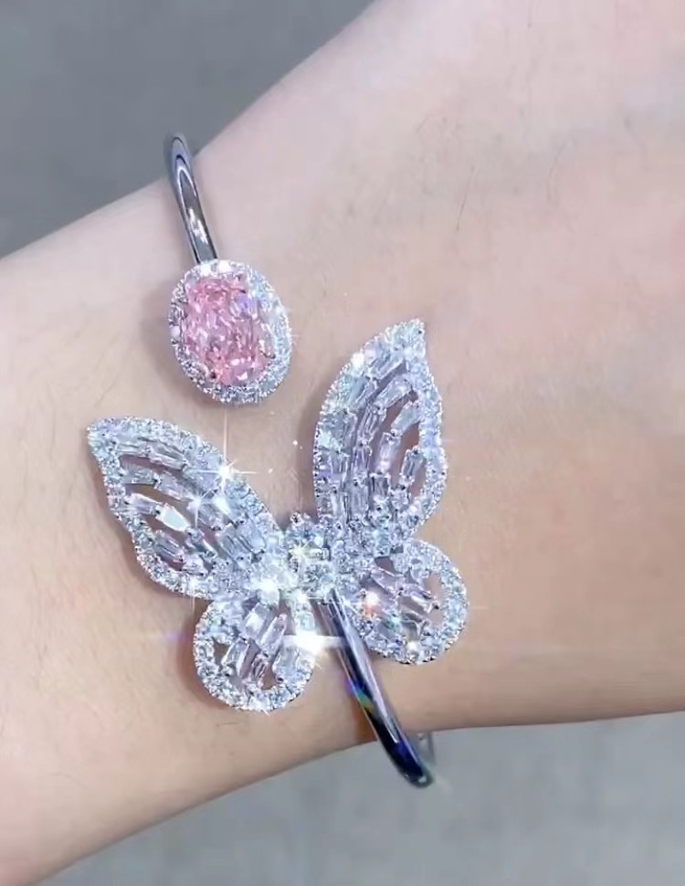 NGTC Certified Lab Grown Diamond Bracelets 1.97ct Oval Pink Diamond Bracelet
