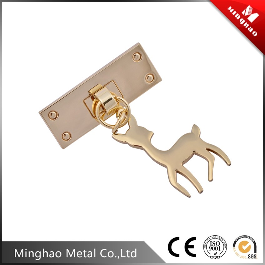 Beautiful deer handbag decoration accessories for bag parts,44.72*17mm