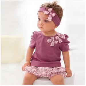 Buy cheap Baby Clothes cotton Baby Clothing Set beautiful kids cute outfit baby wear headband pants product