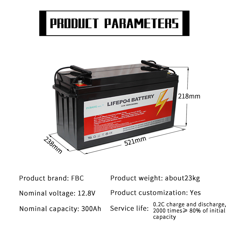 300ah 12V 24V Battery Lifepo4 Lithium Battery Pack RV Rechargeable Solar