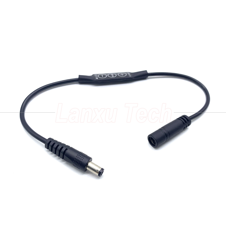 Stepless Light Male to Female DC Barrel Jack 5.5x2.1mm 5.5x2.5mm 3.5x1.35mm Cable Dimmer for LED Lamp Strip