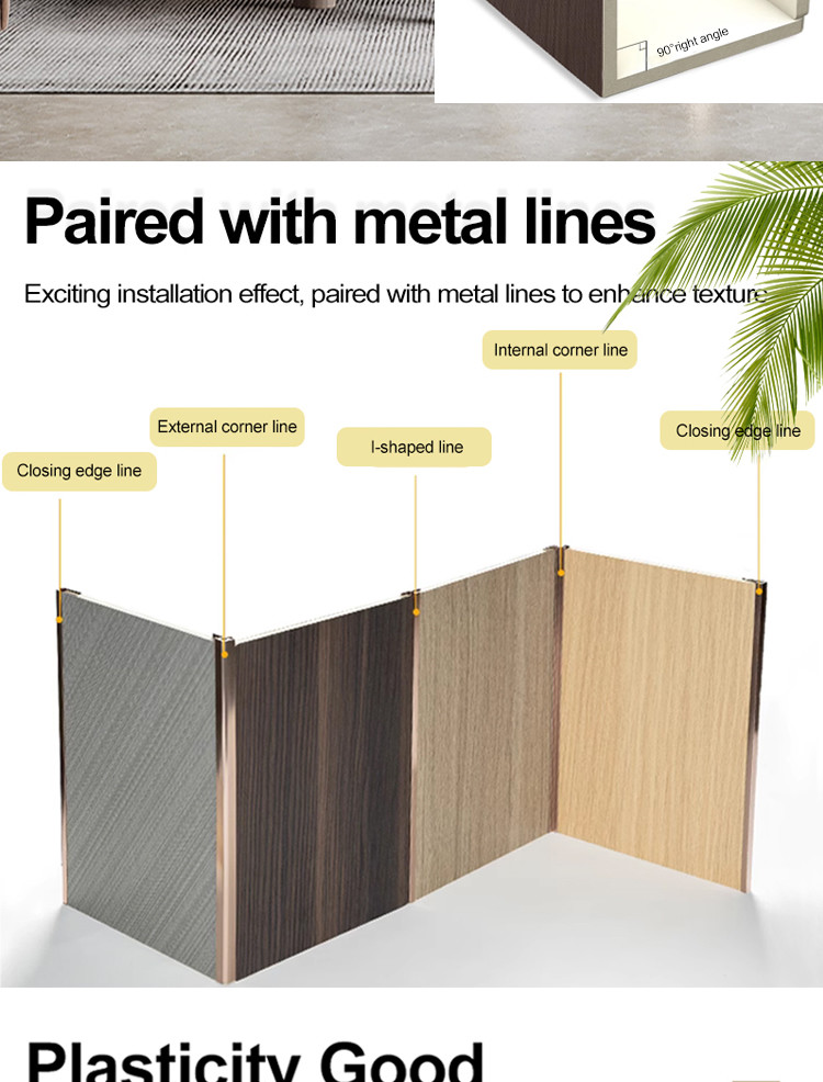 Fireproof Bamboo Charcoal PVC Wall Board 8mm Carbon Crystal Plate Wall Panel