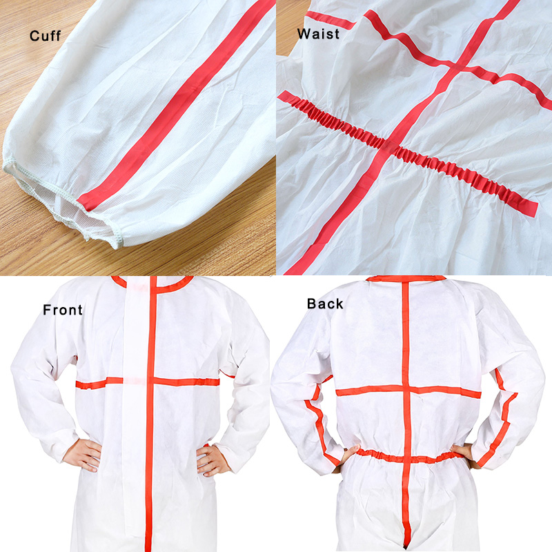 ISO 13982 TYPE 4 5 6 Non Woven Personal Isolated Disposable Coverall Waterproof