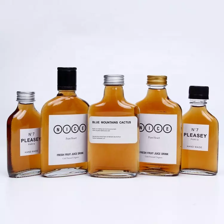 200ml Glass Water Bottle with Printing Logo Collar Material Glass Cap Spray Cap