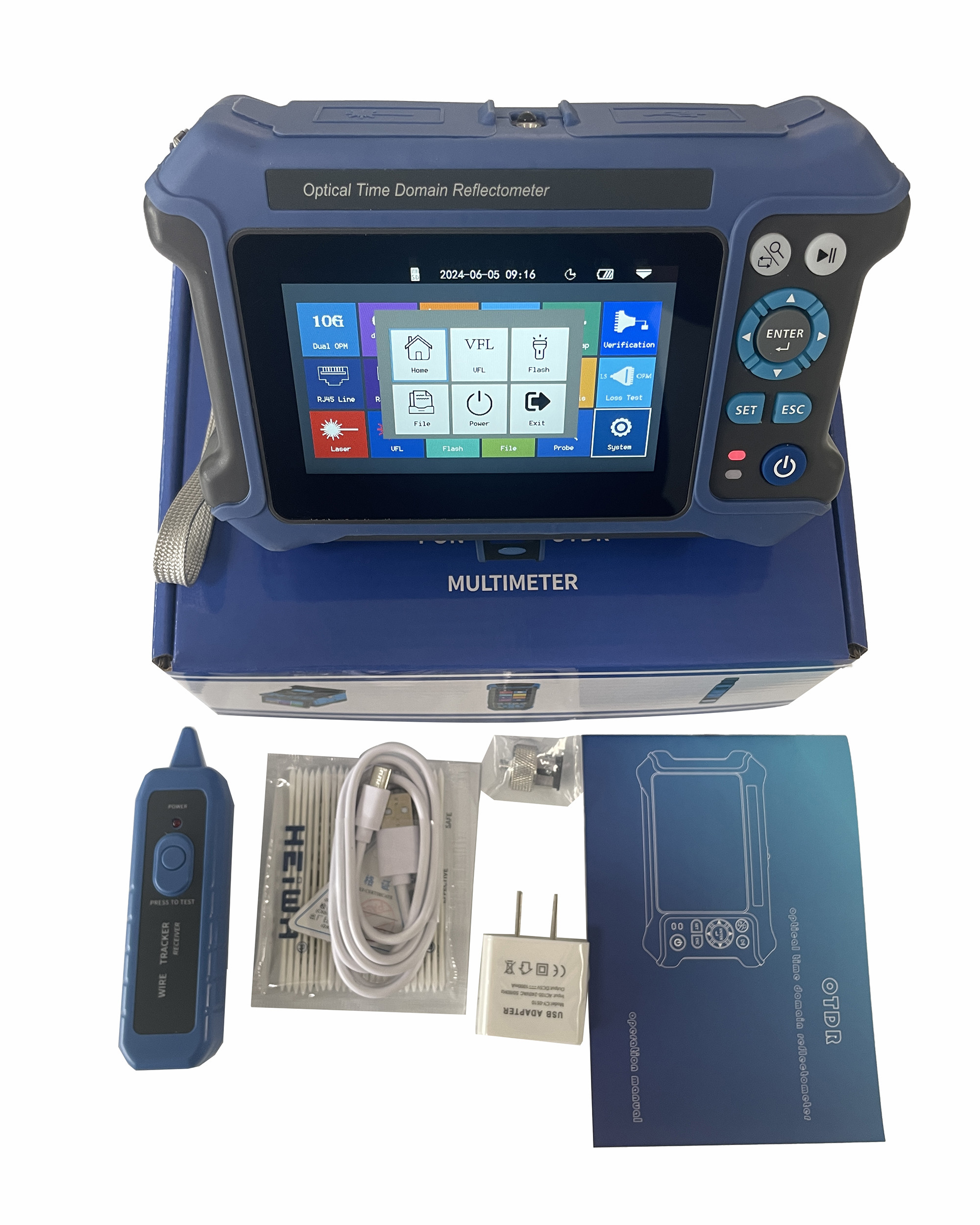 1310 / 1550nm Mini OTDR Optical Time-domain Reflectometer Touch Screen OPM VFL OSL LED