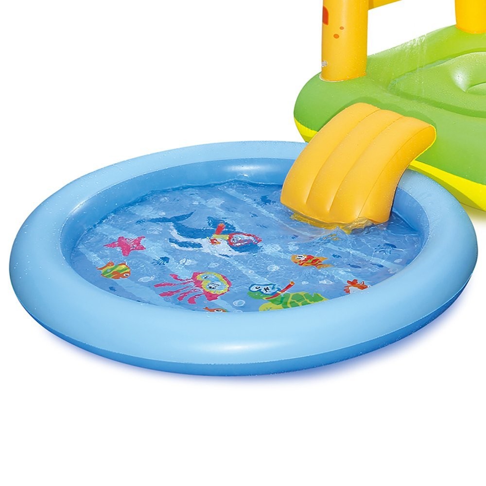 Summer Waves Inflatable Sand Castle Play Center with Kiddie Pool & Slide