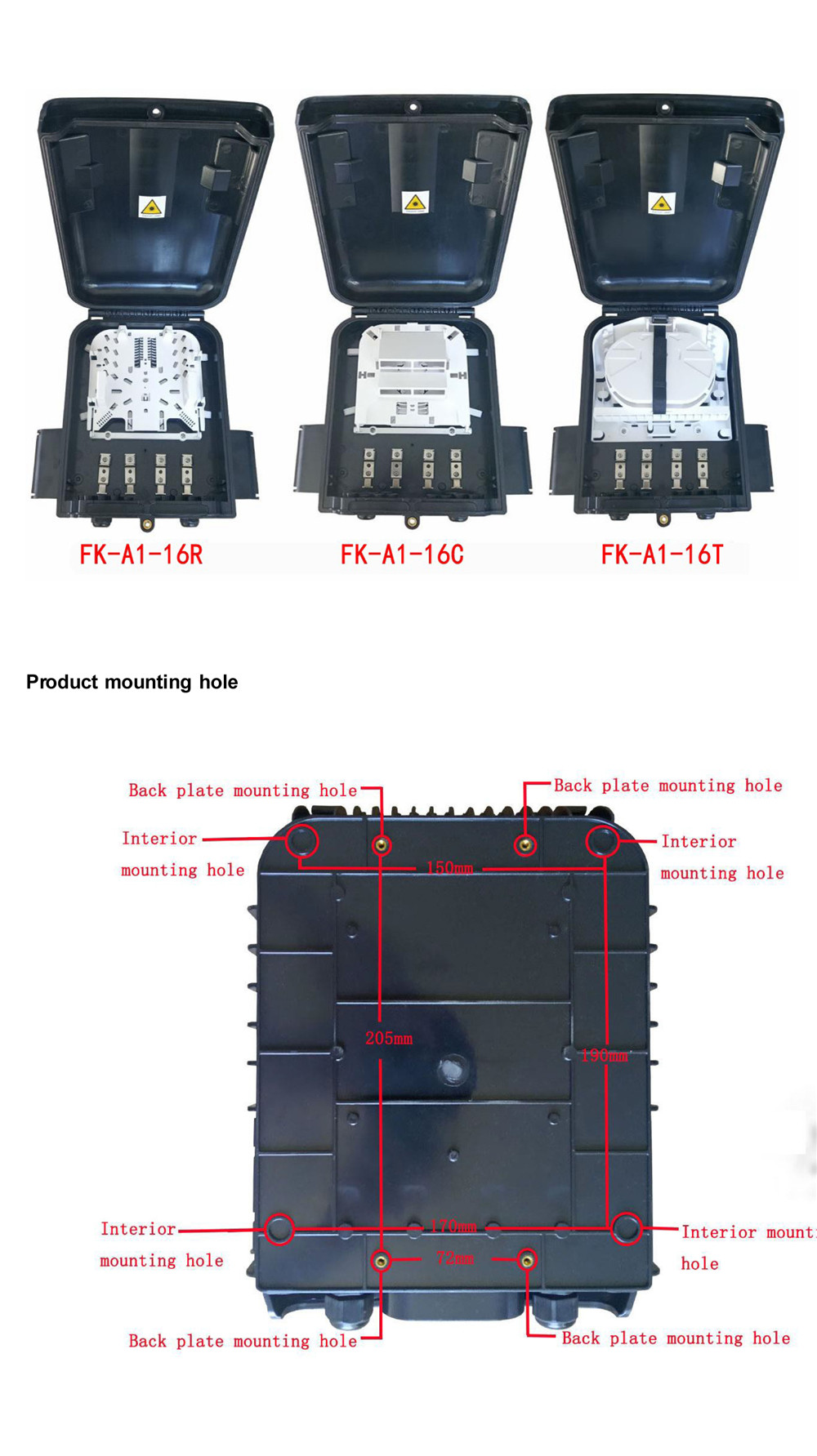 Outdoor 16 Port Waterproof FTTH Terminal Box Fiber Splitter Distribution Box