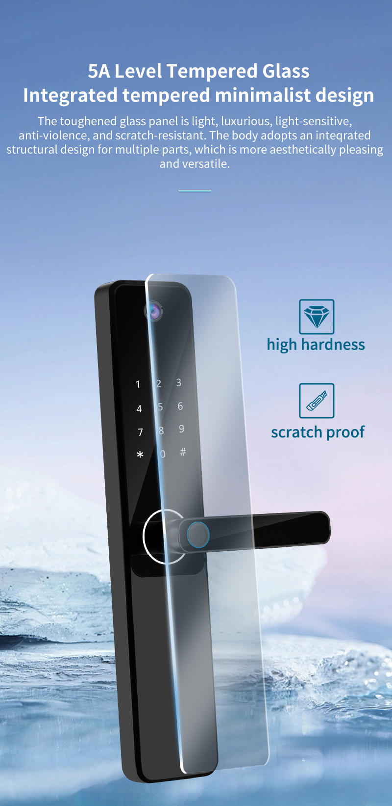 S802Pro HD Camera Inteligente Tuya Biometric Fingerprint & IC Card Key Smart Home Door Lock With WiFi Connectivity