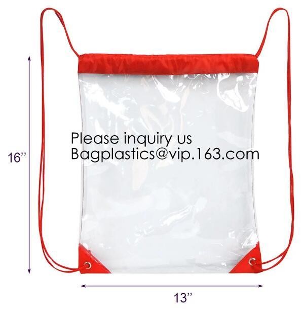 Clear Cinch Bags Traveling Sport Bags,Backpack with Front Zipper Mesh Pocket,Mesh Pocket and Bottle Mesh Poket,holder