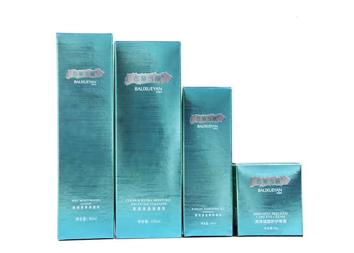 Custom Product Paper Packaging Box With Embossed Silver Foil Stamping Logo