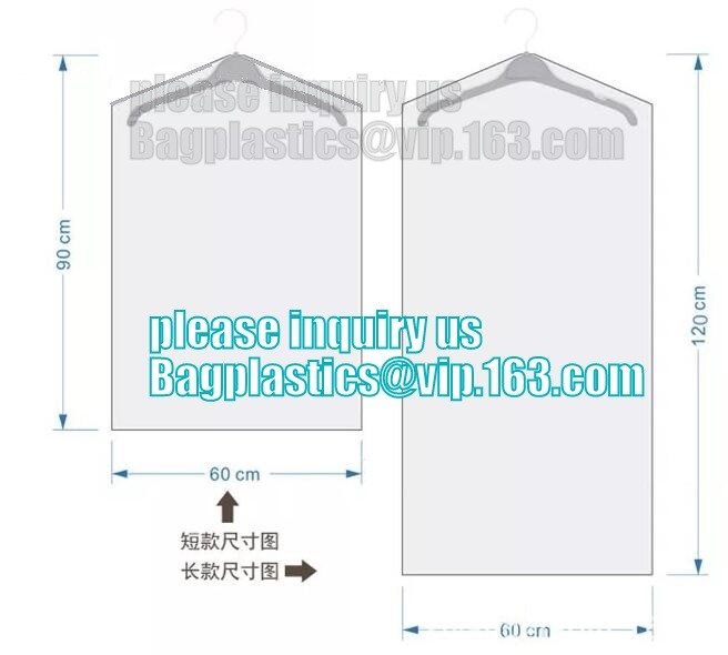 garment packaging bag cover dry clean poly garment bag rolls,laundry dry cleaning garment bag,Clear Polythene 21x4x54'',