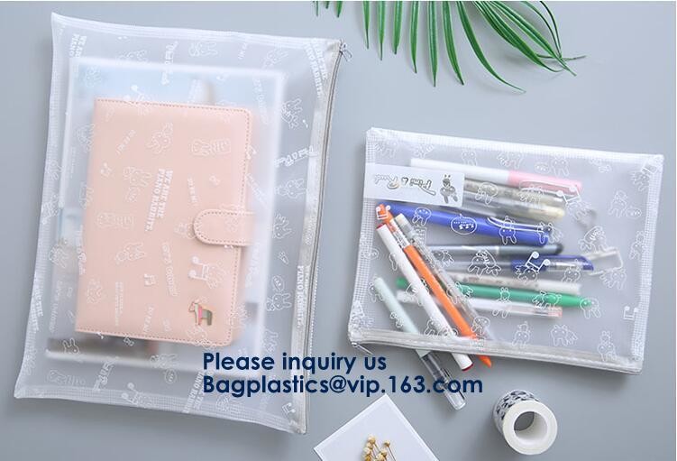 Promotional Custom Printed Pvc Vinyl Transparent Stationery k Bags,Crossbody Stationery Set Zipper Pvc Bag Bagease