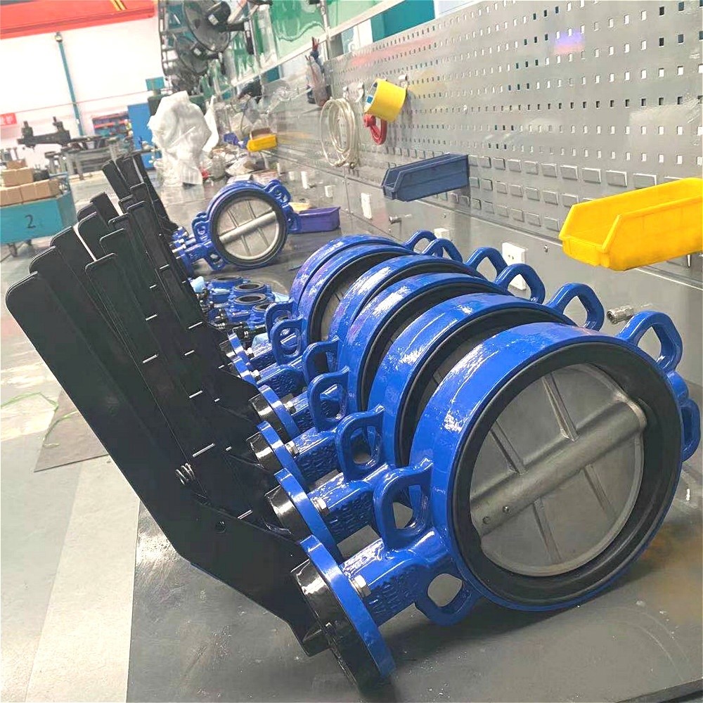 pn16 Cast Ductile Iron Wafer Lug butterfly valve Electric Pneumatic Aluminium Handle DN100 150 300 200MM Tianjin