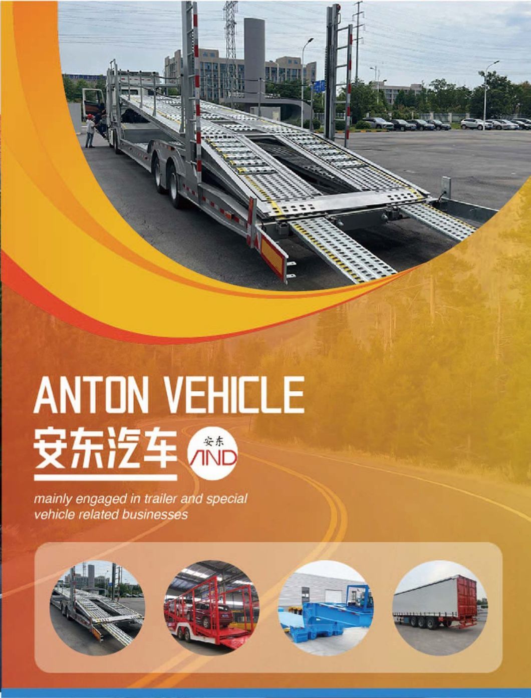 China Hot Saling 2 Axles 6-8 Units Car Carrier /Transport Semi Trailer