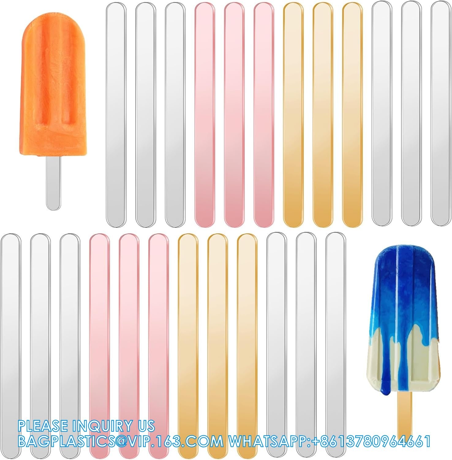 4.5 Inch Acrylic Sticks, Reusable Ice Cream Sticks, Ice Cream Sticks, Cake Molds, Mini Ice Cream Sticks, Cake Sticks