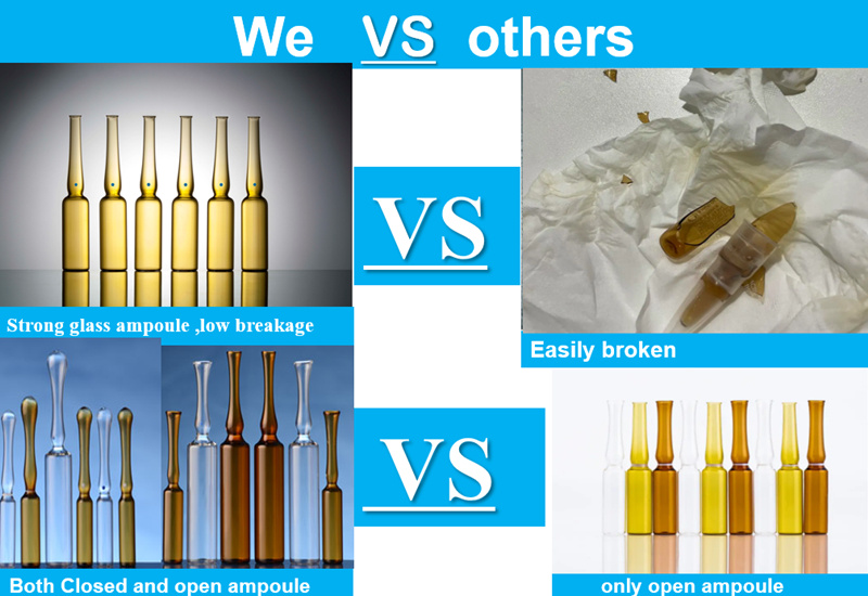 Cheap 1ml 2ml 5ml 10ml ISO Standard Ybb Standard USP Type 1 USP Type 2 Glass Ampoule OPC Neutral Borosilicate Glass Ampoules