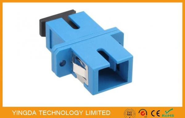 Quality Single - mode Duplex Optic Fiber Adapter SC / UPC With Stainless Steel Clip for sale